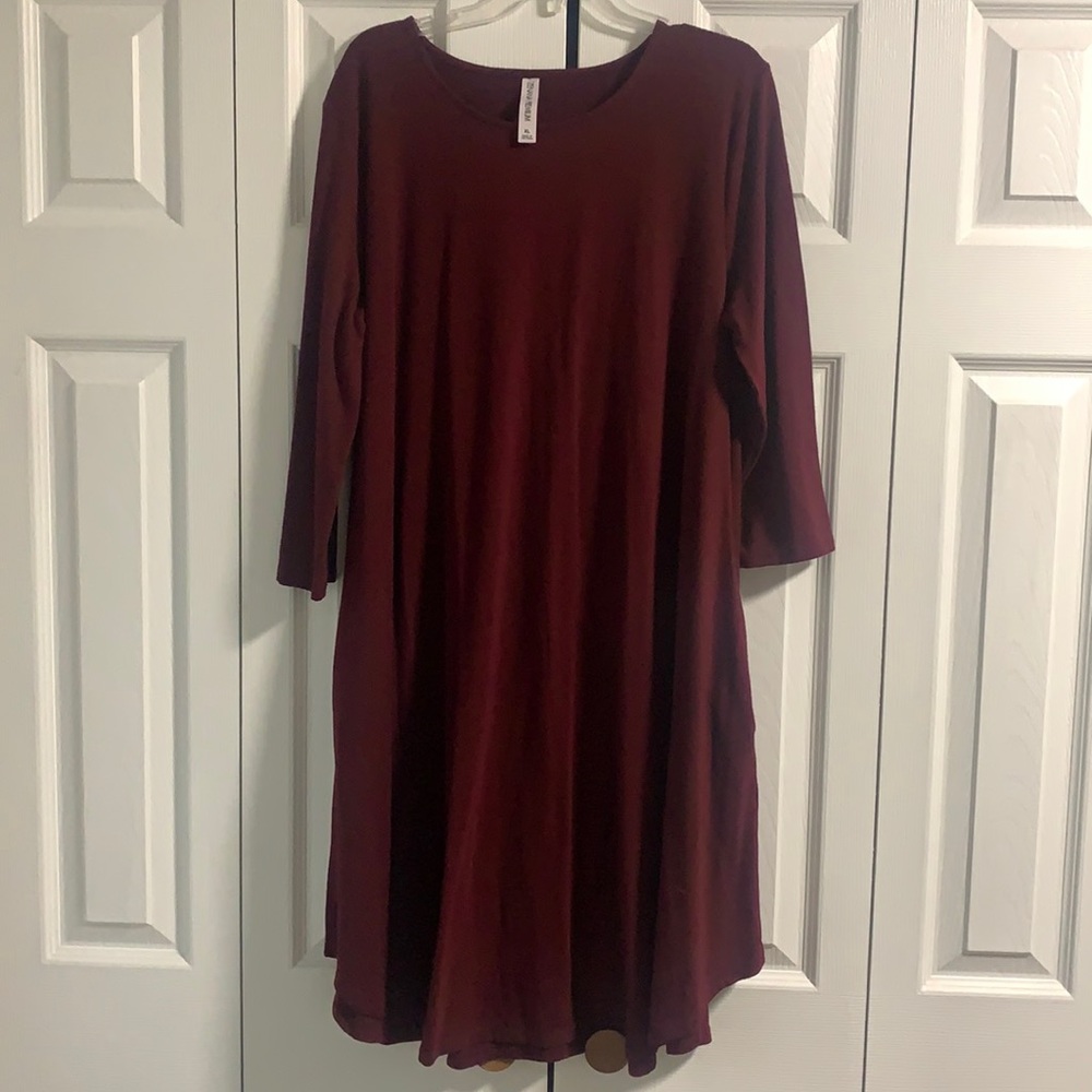 Women’s Maroon pocketed dress